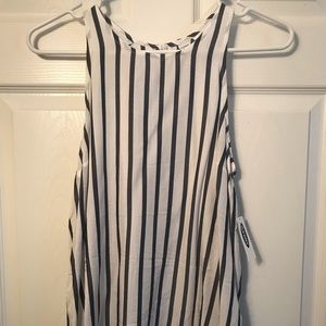 Navy and White Striped Tank Top